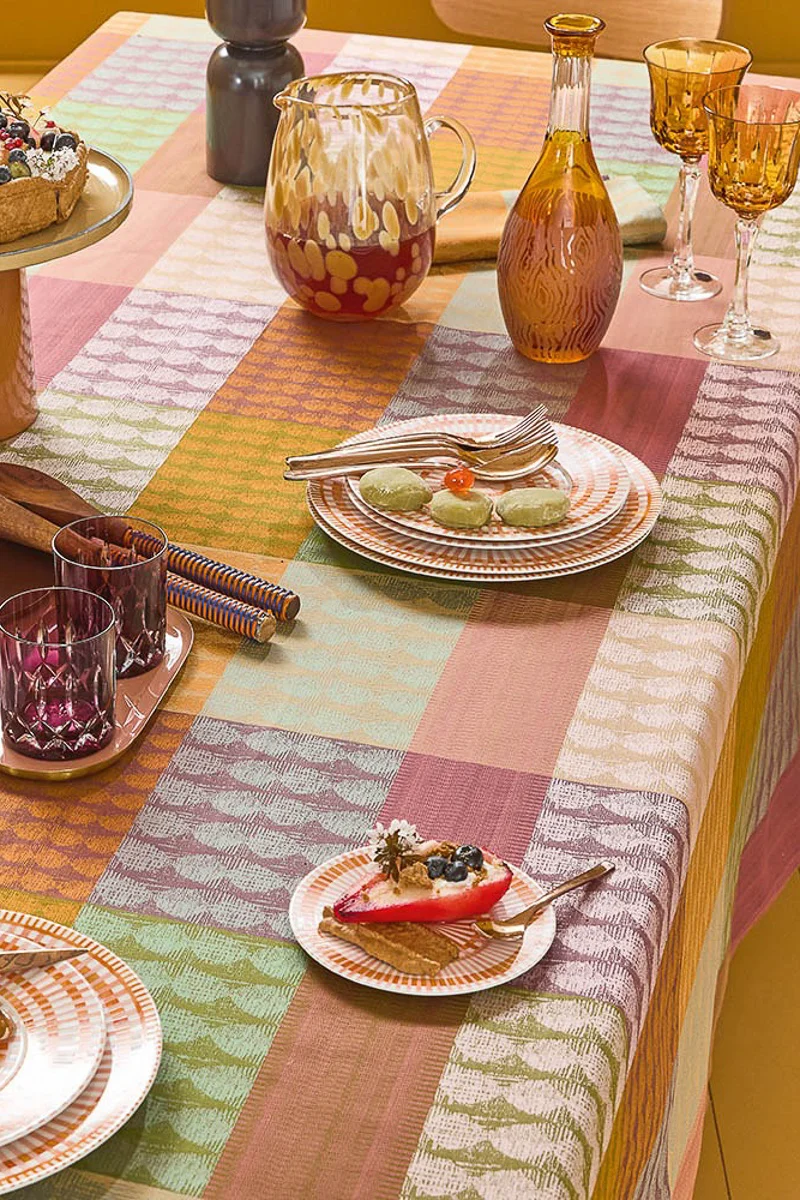 Garnier-Thiebaut Mille Halos Coated Tablecloth Prunus
