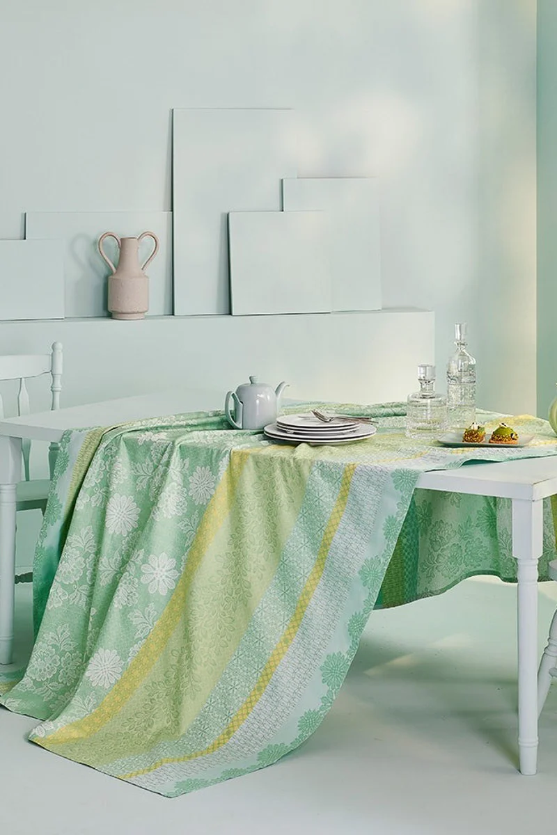 Garnier-Thiebaut Mille Lace Tablecloth 61"x61" Amande - Image 2