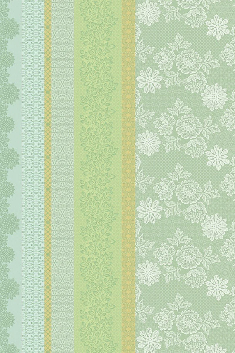 Garnier-Thiebaut Mille Lace Tablecloth 61"x61" Amande - Image 3