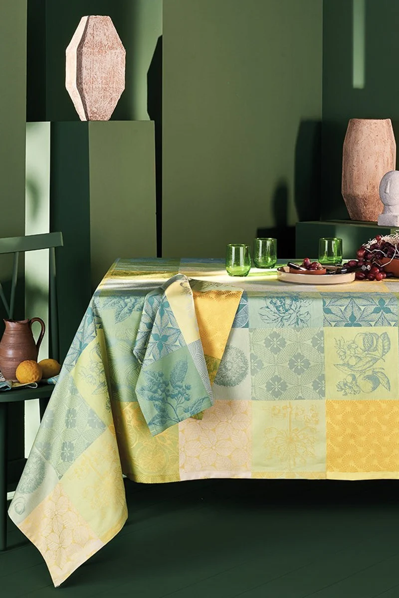 Garnier-Thiebaut Mille Parfums Coated Tablecloth 69"x69" Limoni - Image 2
