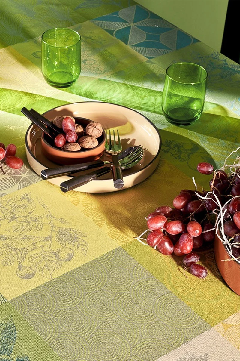 Garnier-Thiebaut Mille Parfums Coated Tablecloth 69"x98" Limoni - Image 3