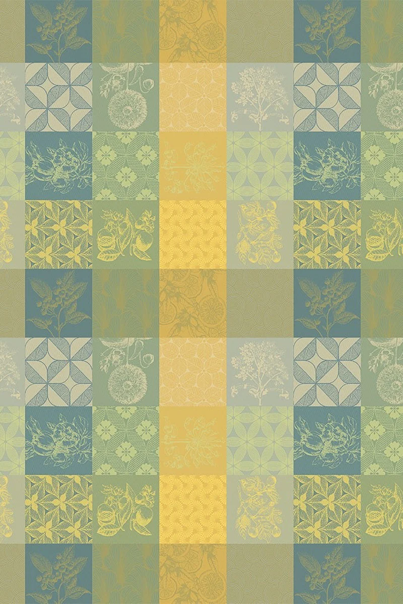 Garnier-Thiebaut Mille Parfums Coated Tablecloth 69"x98" Limoni - Image 4