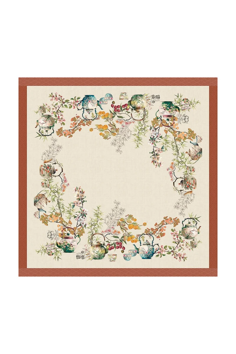 Garnier-Thiebaut Theieres Tablecloth 61"x61" Rouille - Image 3
