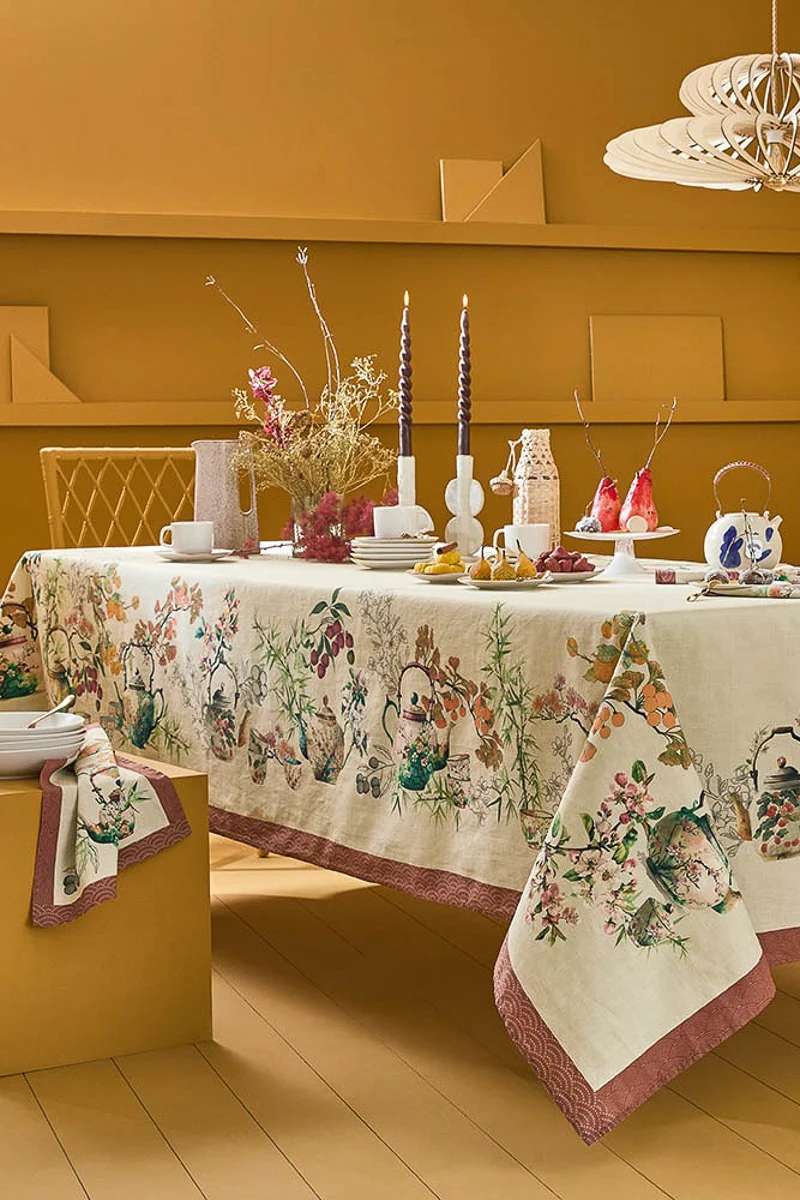 Garnier-Thiebaut Theieres Tablecloth 61"x89" Rouille