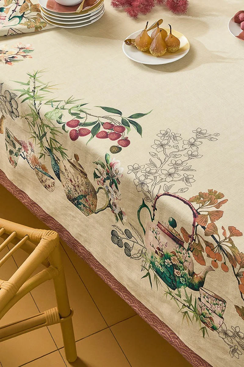 Garnier-Thiebaut Theieres Tablecloth 61"x61" Rouille - Image 2