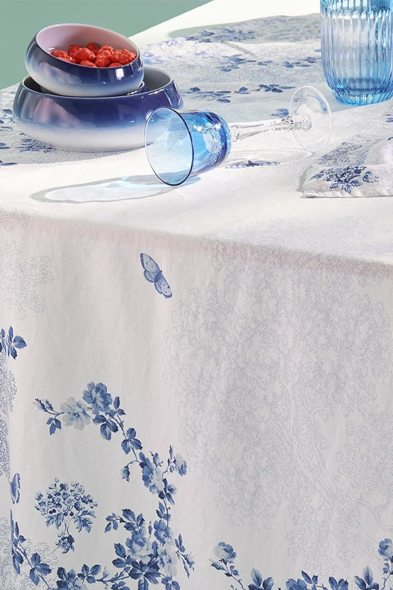 Garnier-Thiebaut Voliere Tablecloth 61"x120" Bleu - Image 3