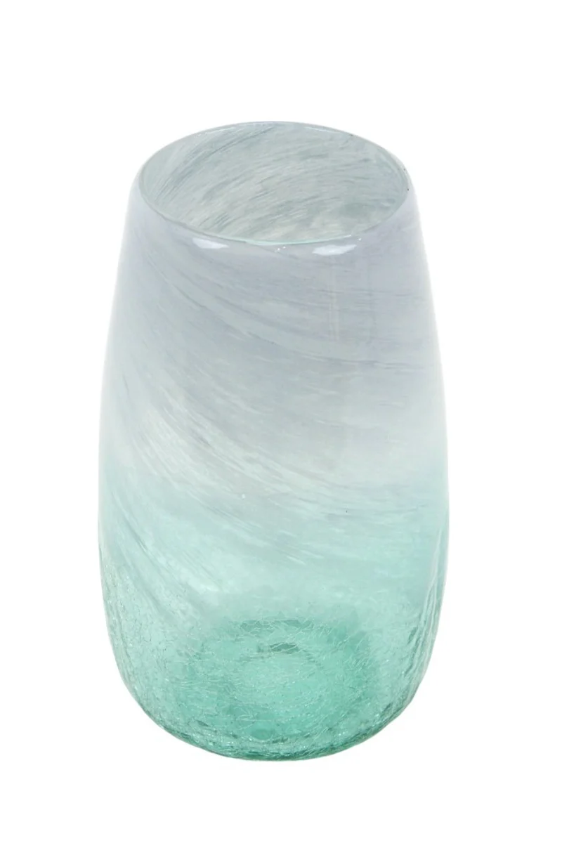 Glass Decorative Vase 11.5" Green Frosted