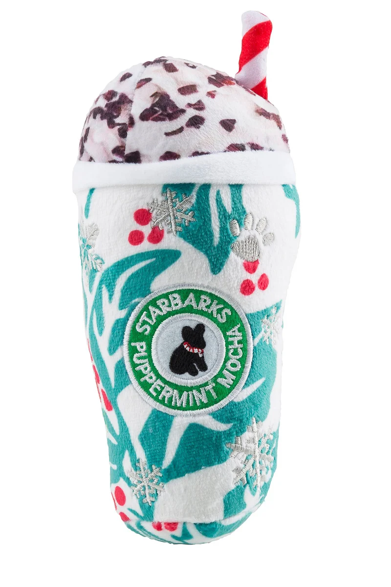 Haute Diggity Dog Starbarks Puppermint Mocha Holly Print Cup