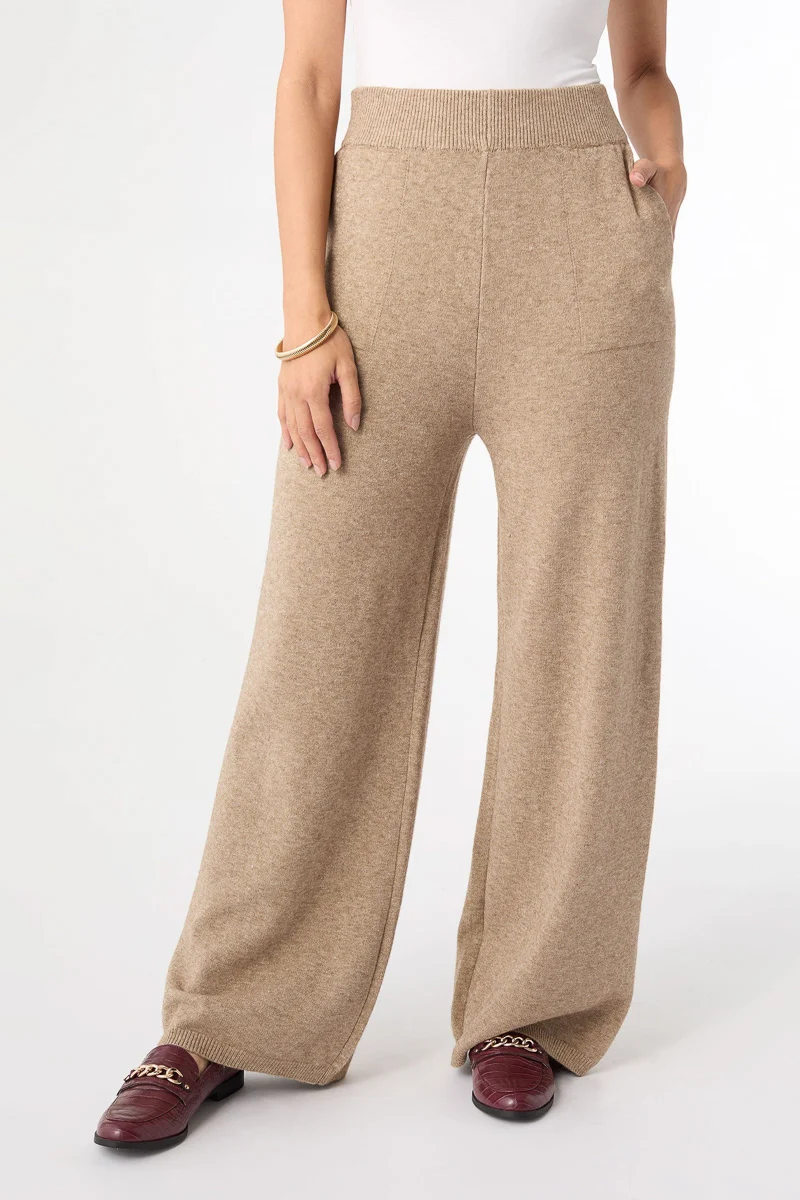 Heavenly-Luxe Wide Leg Bottoms XS Beige Heather