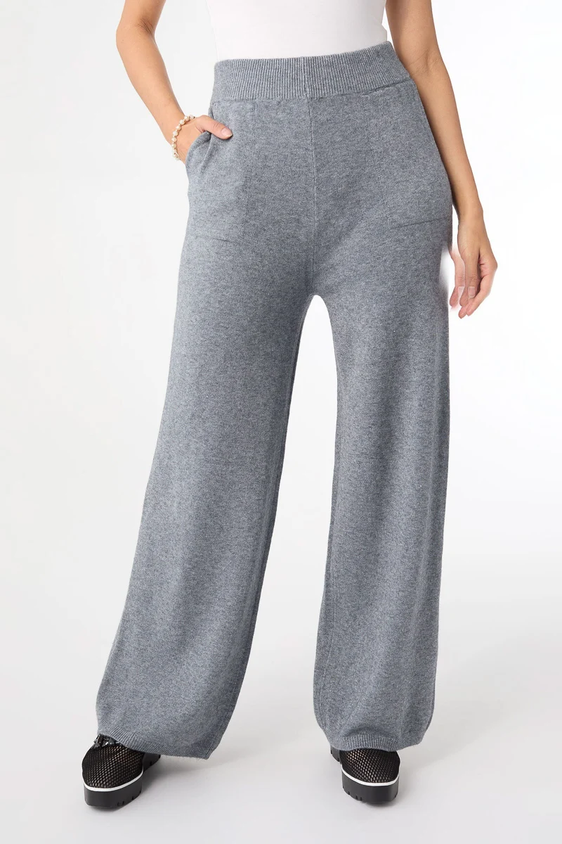 Heavenly-Luxe Wide Leg Bottoms L/XL Mid Heather Grey - Image 2
