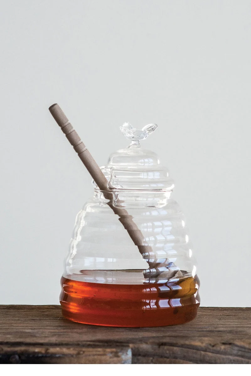 Honey Jar with Honey Dipper Set of 2