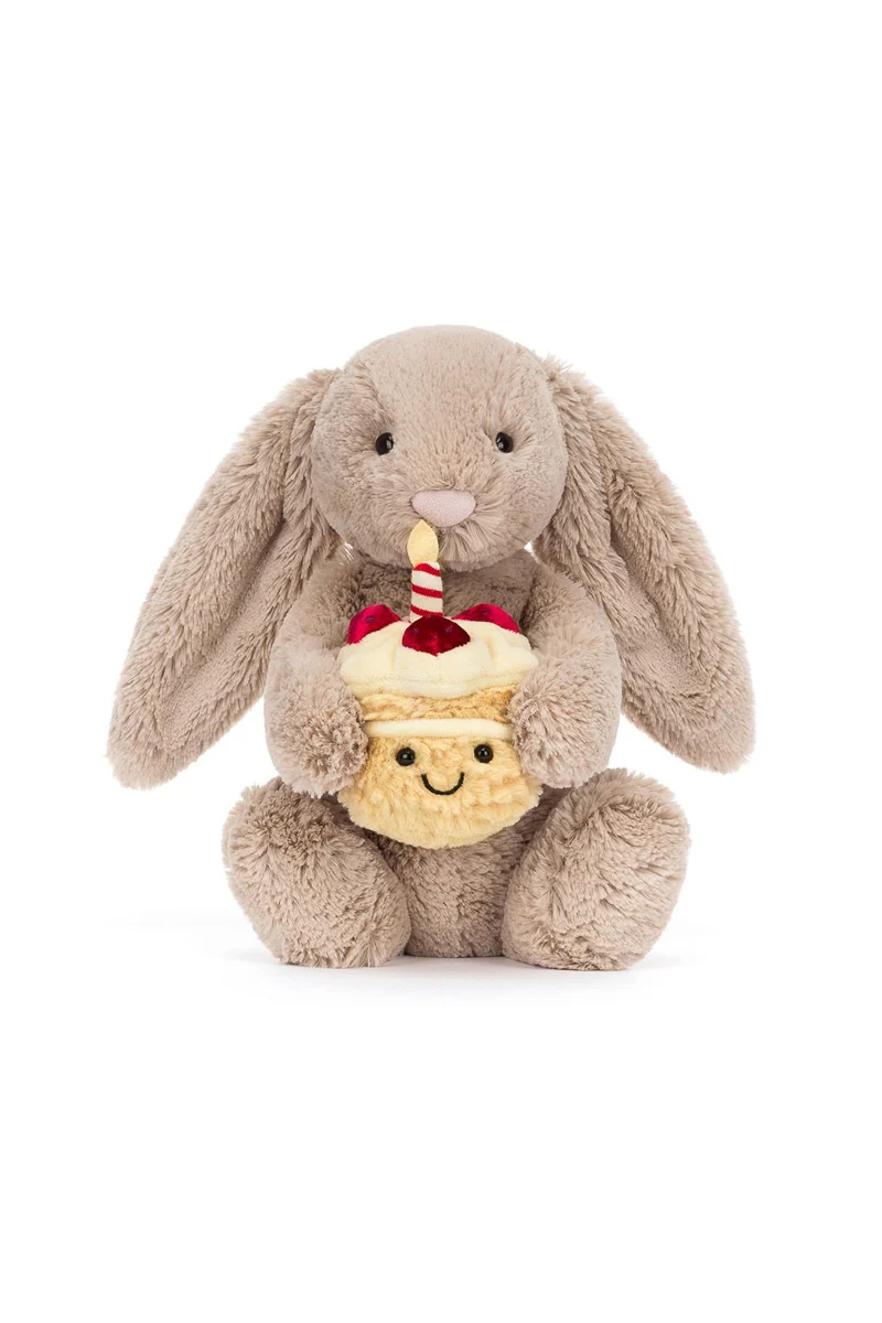 Jellycat Bashful Beige Bunny "Birthday" - Image 2