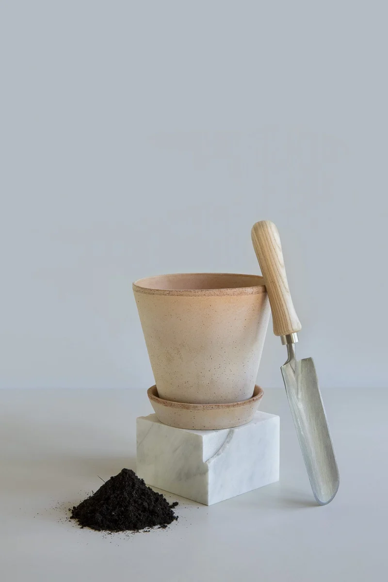 Julie Pot With Saucer 5.5"x 4.7" RAW Rosa