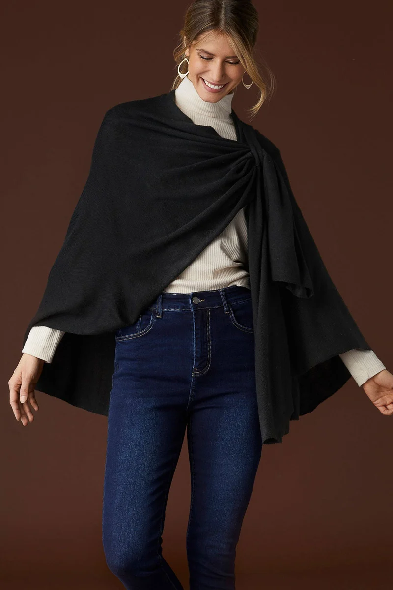 Kiara Pull Thru Wrap with Embellishment Black - Image 2