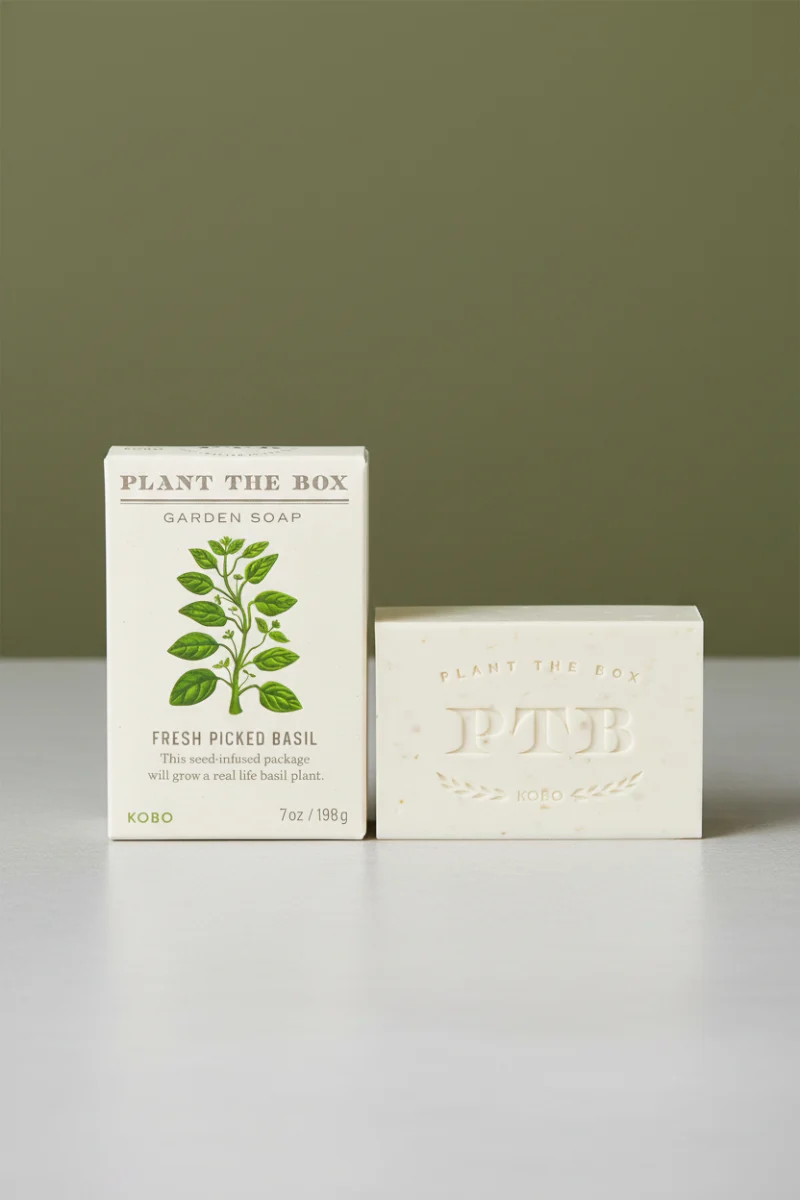 Kobo Fresh Picked Basil Plant The Box Bar Soap