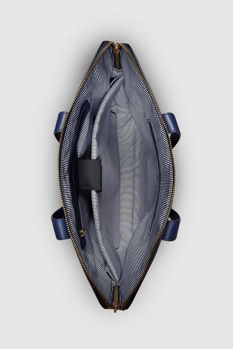 Louenhide Rhodes Suede Laptop Bag Navy - Image 3