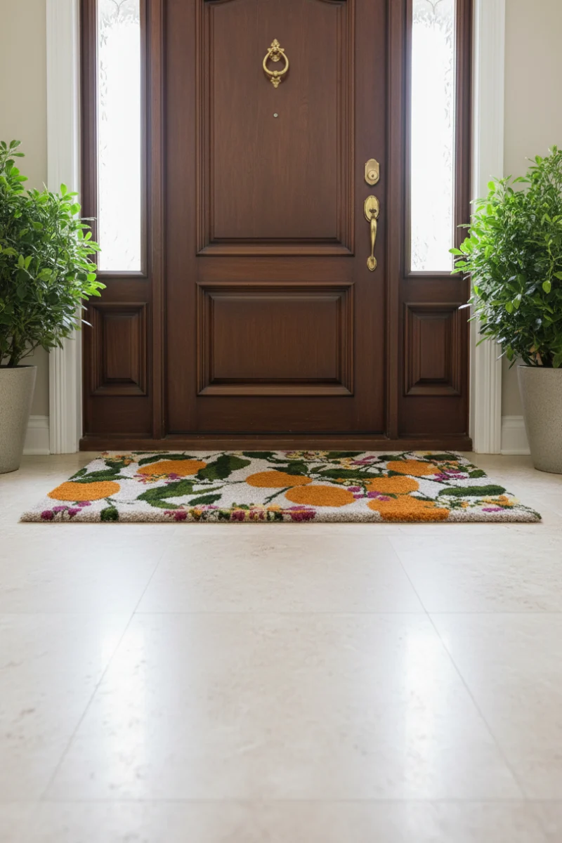 Lemoncello Coir Mat 30"x 17" Yellow Multi