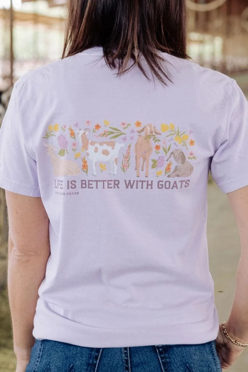 Life Is Better With Goats Tee Medium Orchid - Image 3