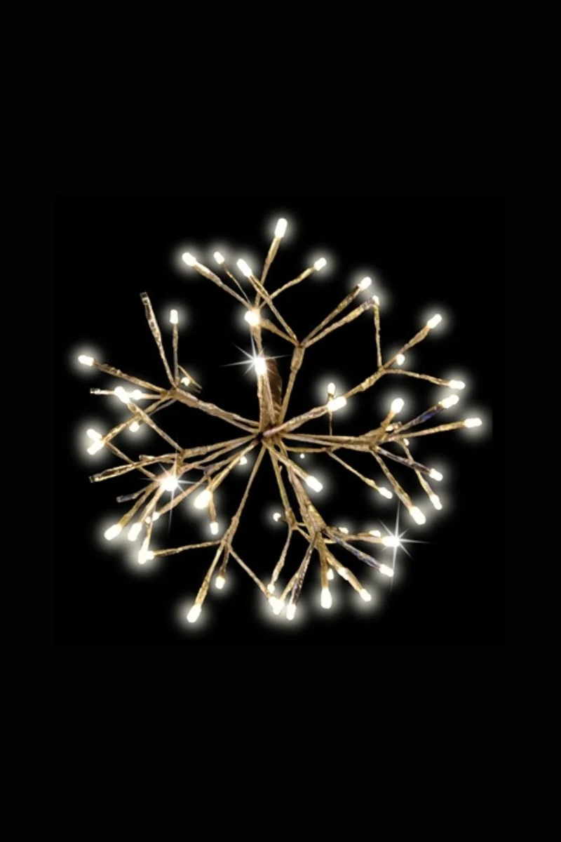 Shimmering Sphere 12" Matte Gold/Warm White Twinkle