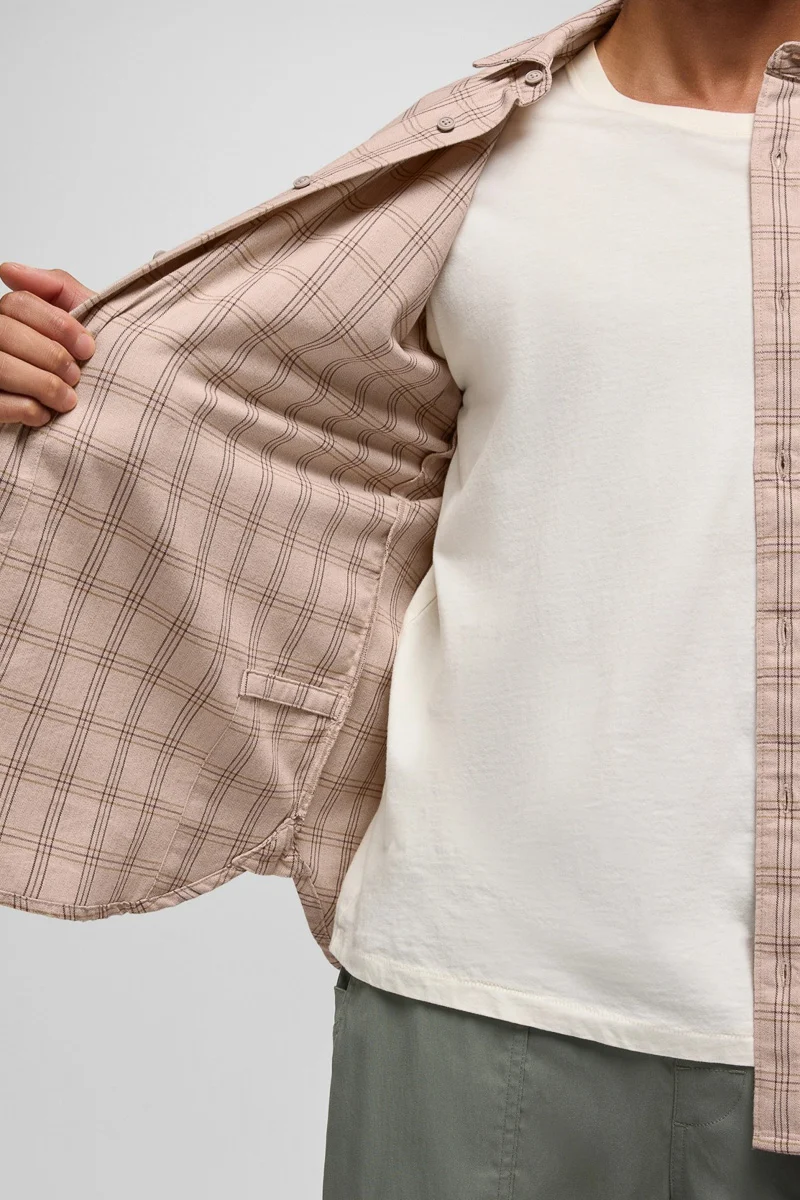 Men's Los Feliz Flannel Shirt Medium Almond - Image 4