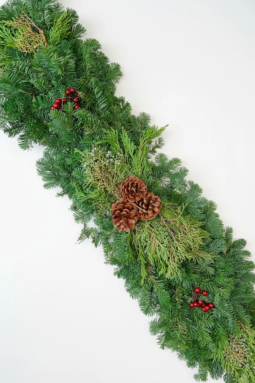 Mantlepiece, Red Berries 40-44"