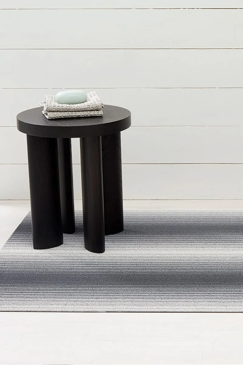 Chilewich Fade Stripe Shag Doormat 18"x28" Stone
