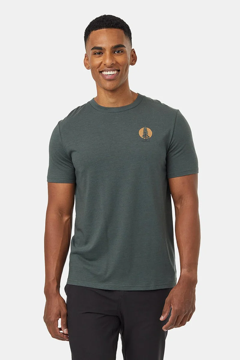 Men T-Shirt Douglas Fir Urban Green/Camel Small - Image 2