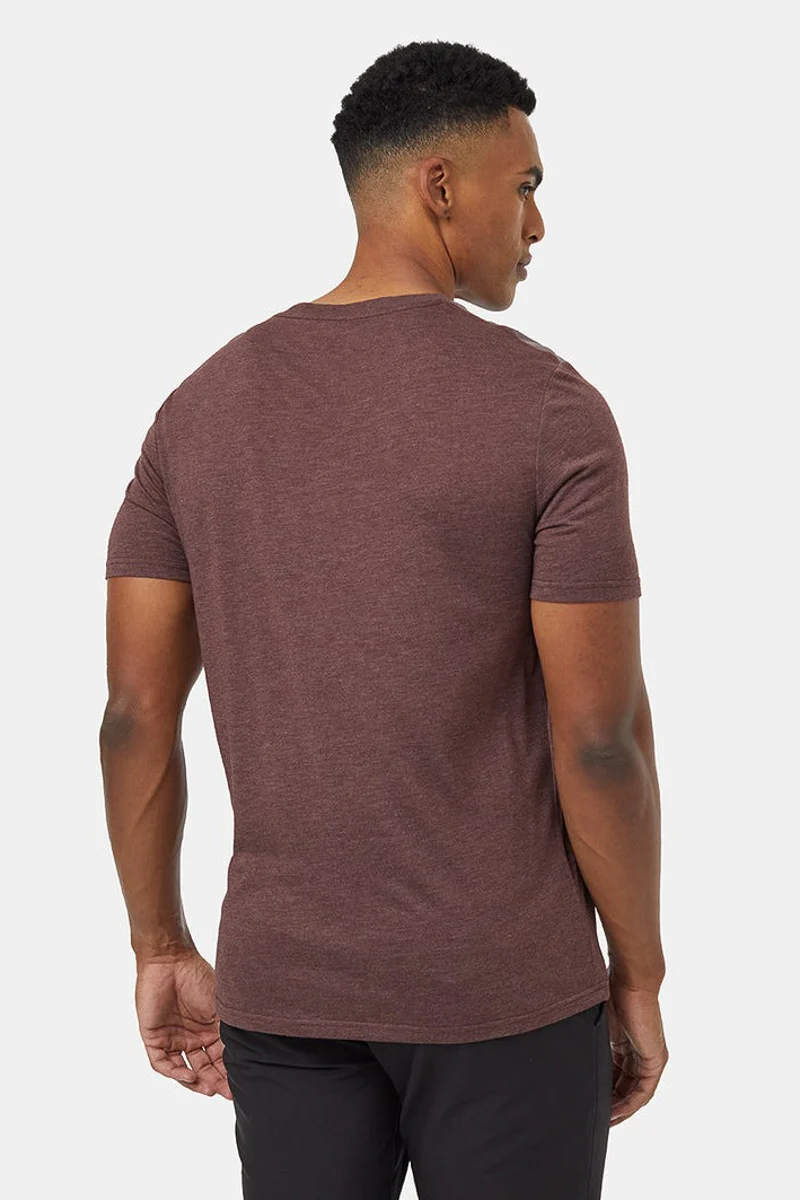 Men T-Shirt Juniper Deep Mahogany Heather/White Medium - Image 3