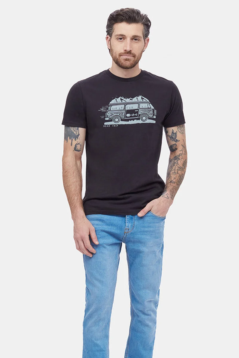 Men T-Shirt Road Trip Meteorite Black Large - Image 2