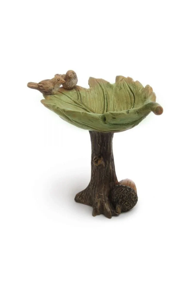 Miniature Garden Leaf Bird Bath