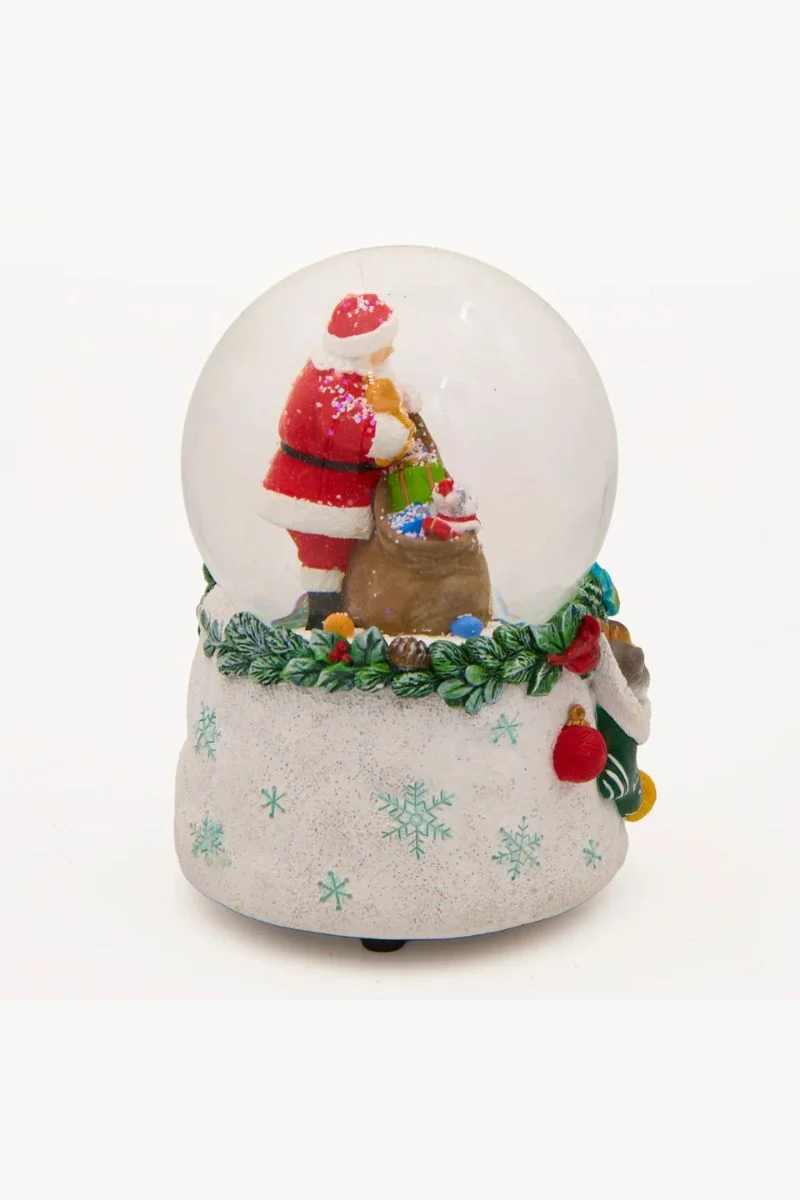 Musical Cat & Santa Dome Snow Globe 4.74" - Image 2