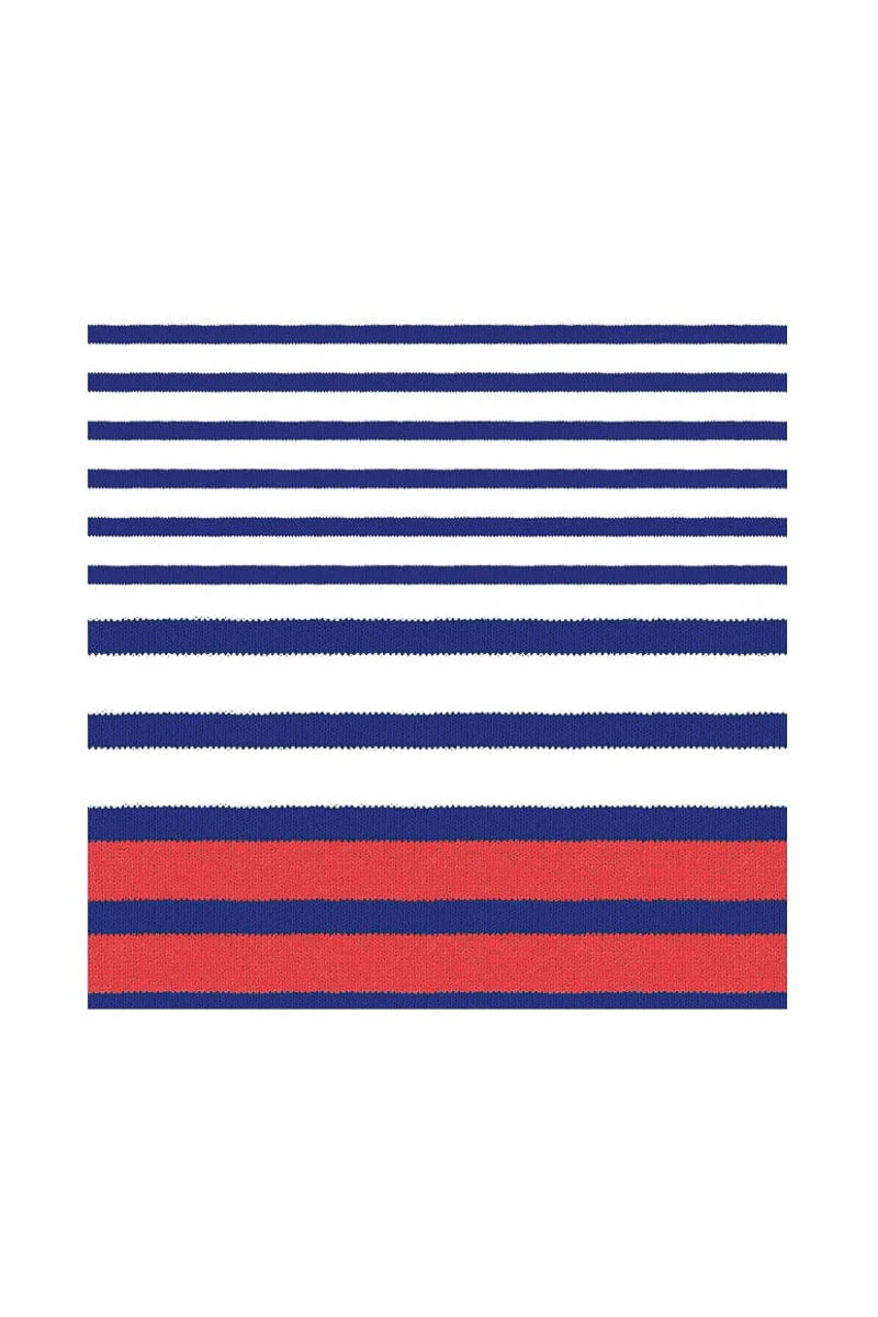 Caspari Breton Stripe Blue Cocktail Napkins