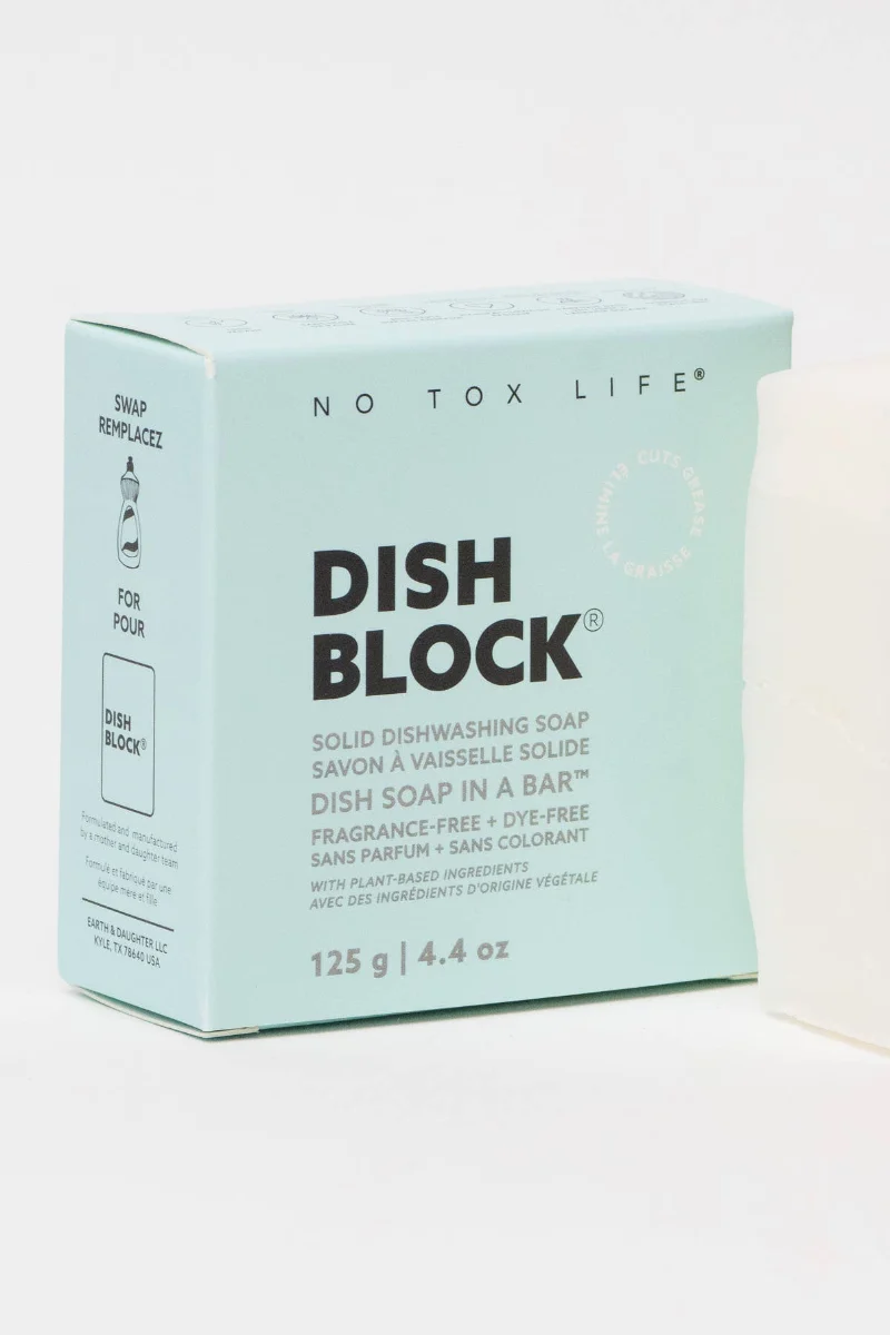 No Tox Life Dish Block Solid Dishwashing Soap Dish Soap in a Bar Fragrance Free 125 g 4.4 oz