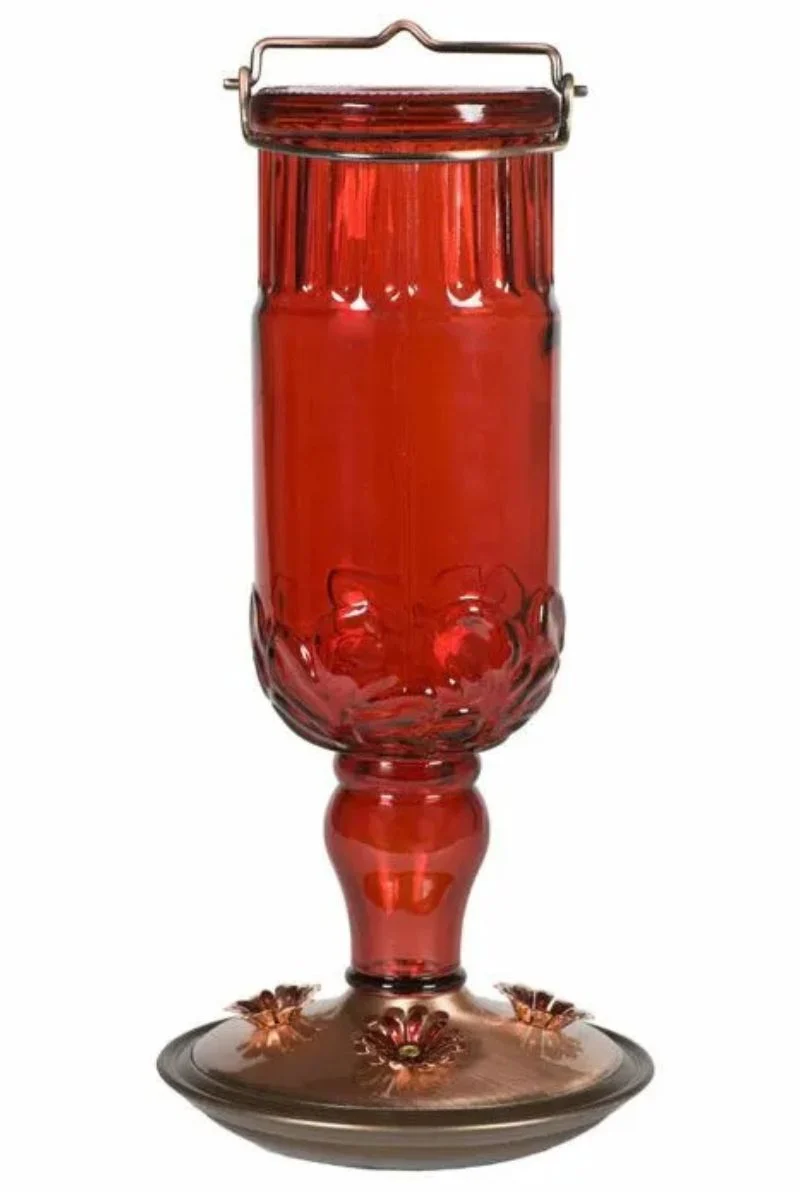 Perky Pet Antique Bottle Hummingbird Feeder Antique Red 24 oz - Image 2