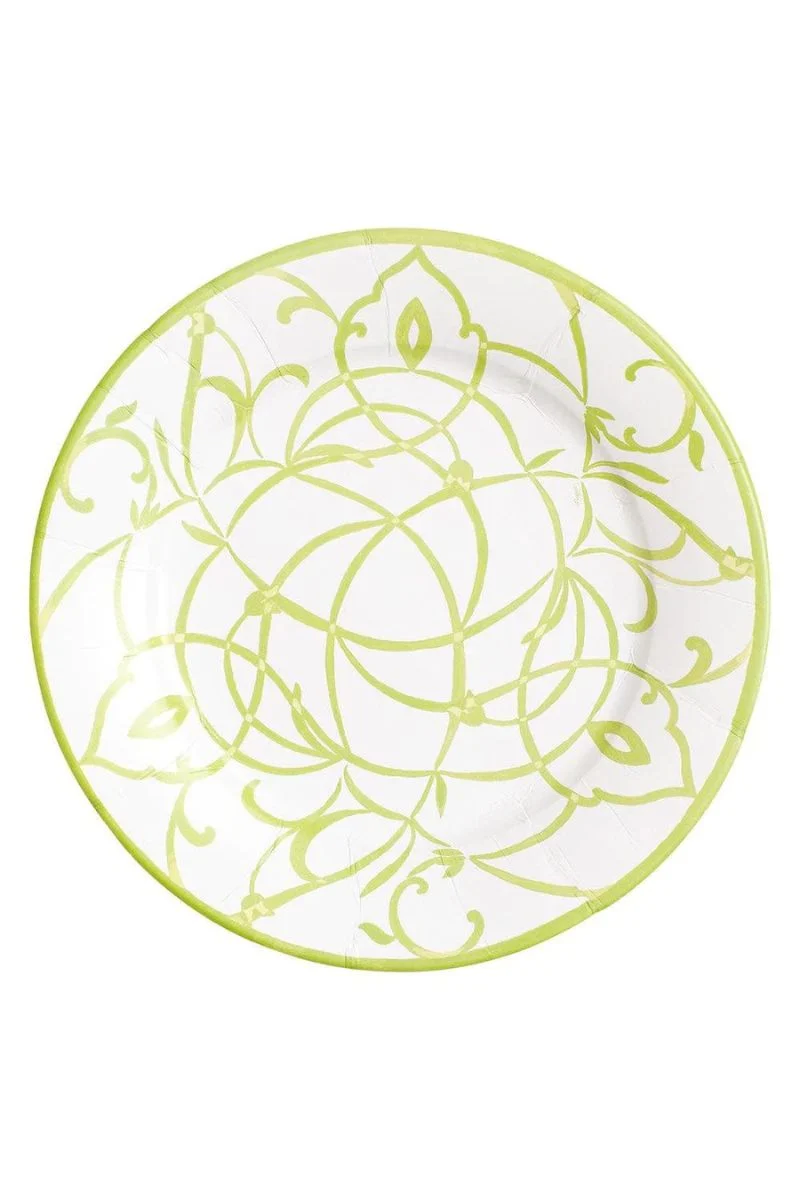Caspari Algarve Moss Paper Dinner Plates
