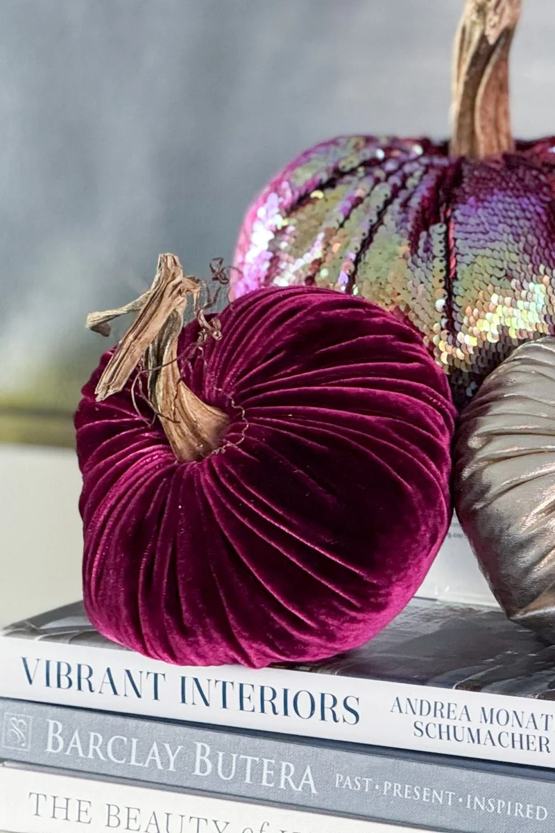Plush Pumpkin Velvet Pumpkin 5" Magenta