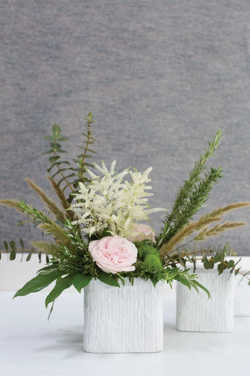 Linen Cube Planter 5.5" x  5.5" White