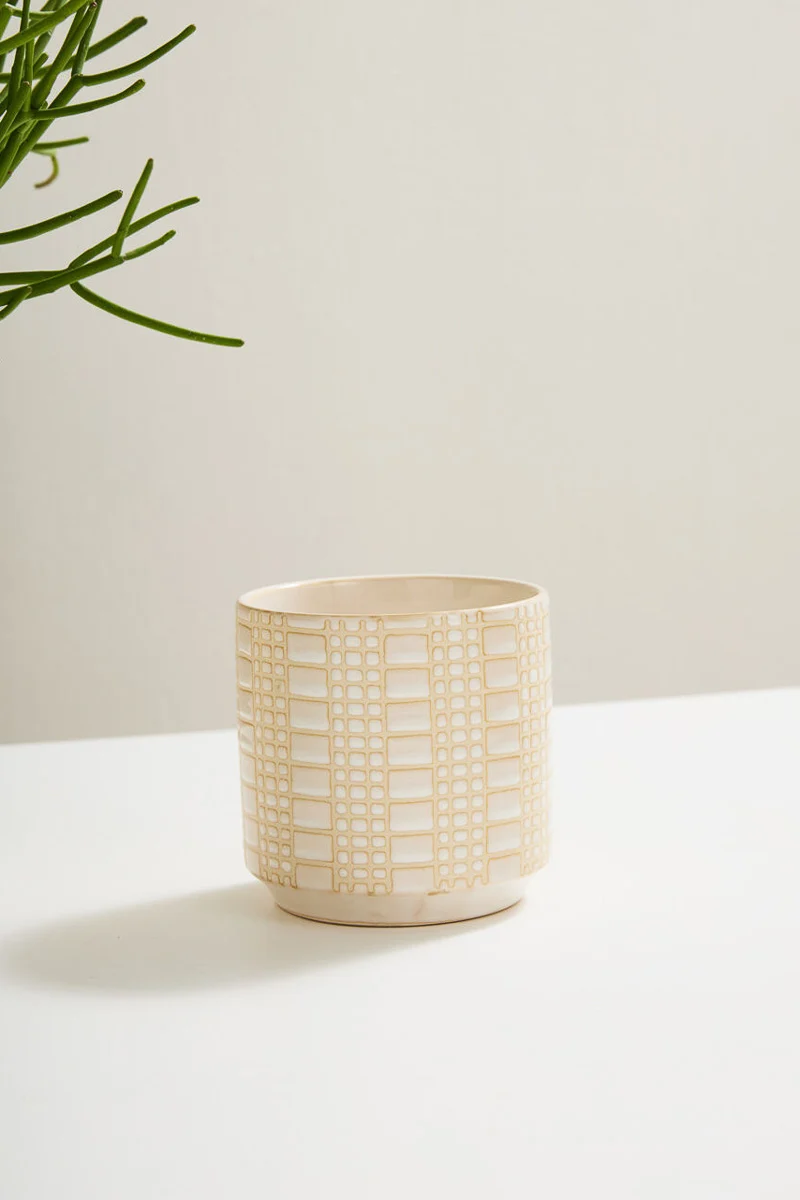 Zati Planter 4.75"x 4.75" White