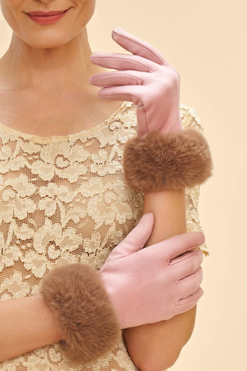 Powder Design Betinna FF Cuff Gloves Petal/Teddy