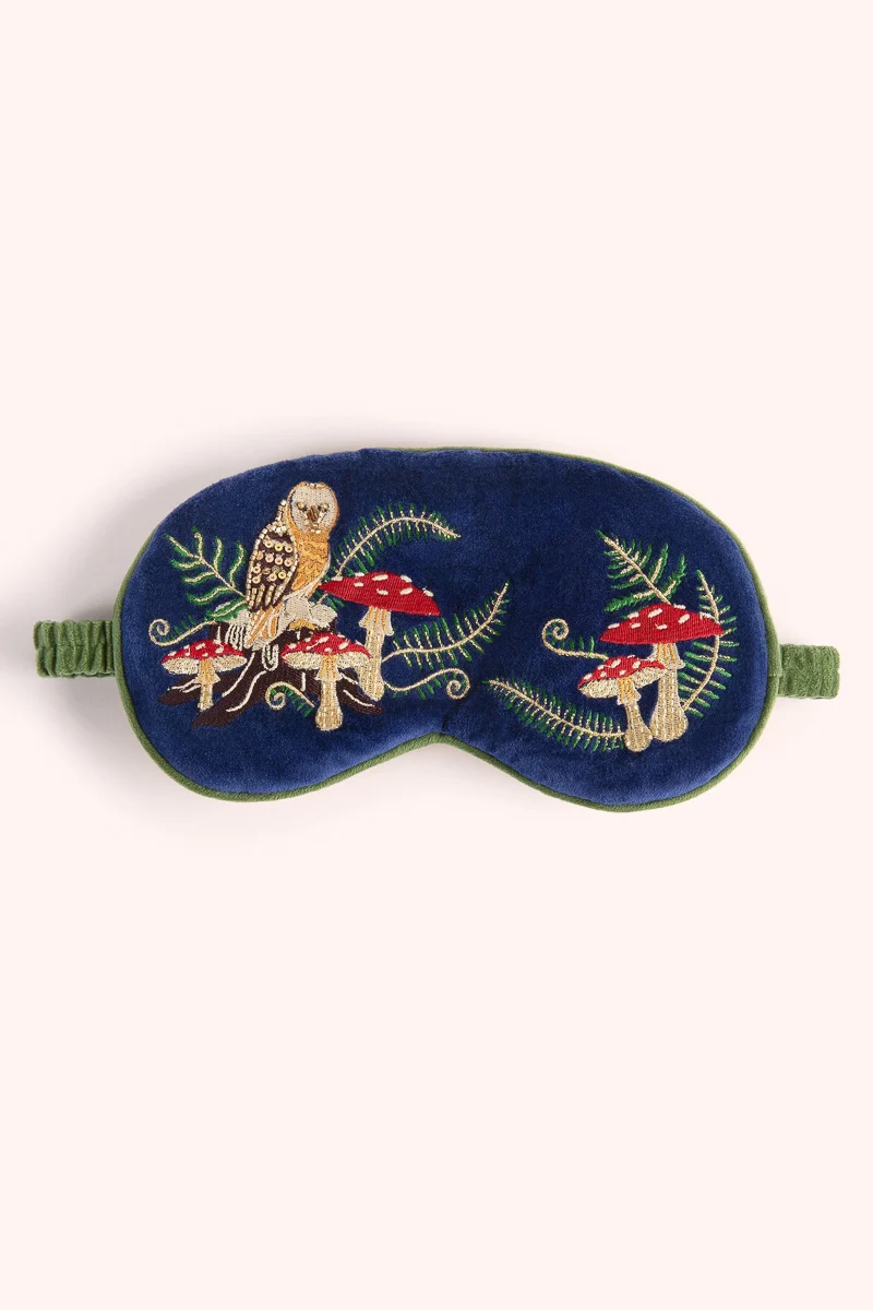 Powder Design Luxury Lavender Velvet Eye Mask Wood