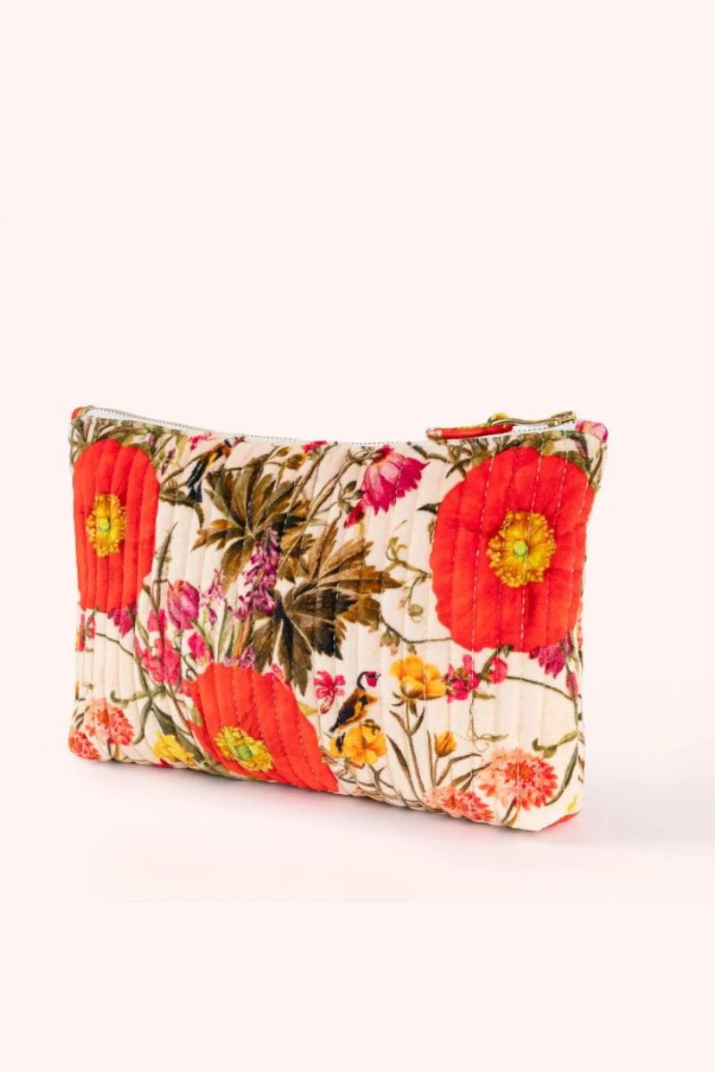 Powder Design Quilted Velvet Zip Pouch Fine F