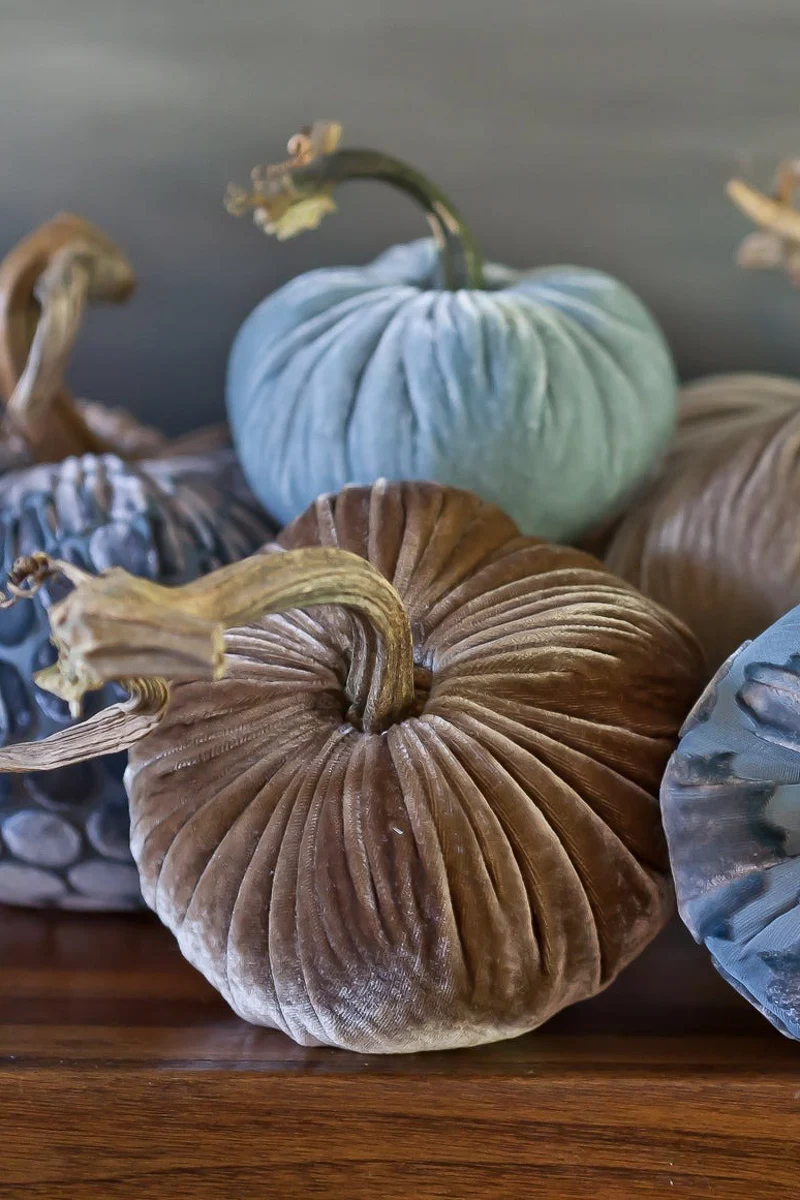Plush Pumpkin Velvet Pumpkin 8" Stone