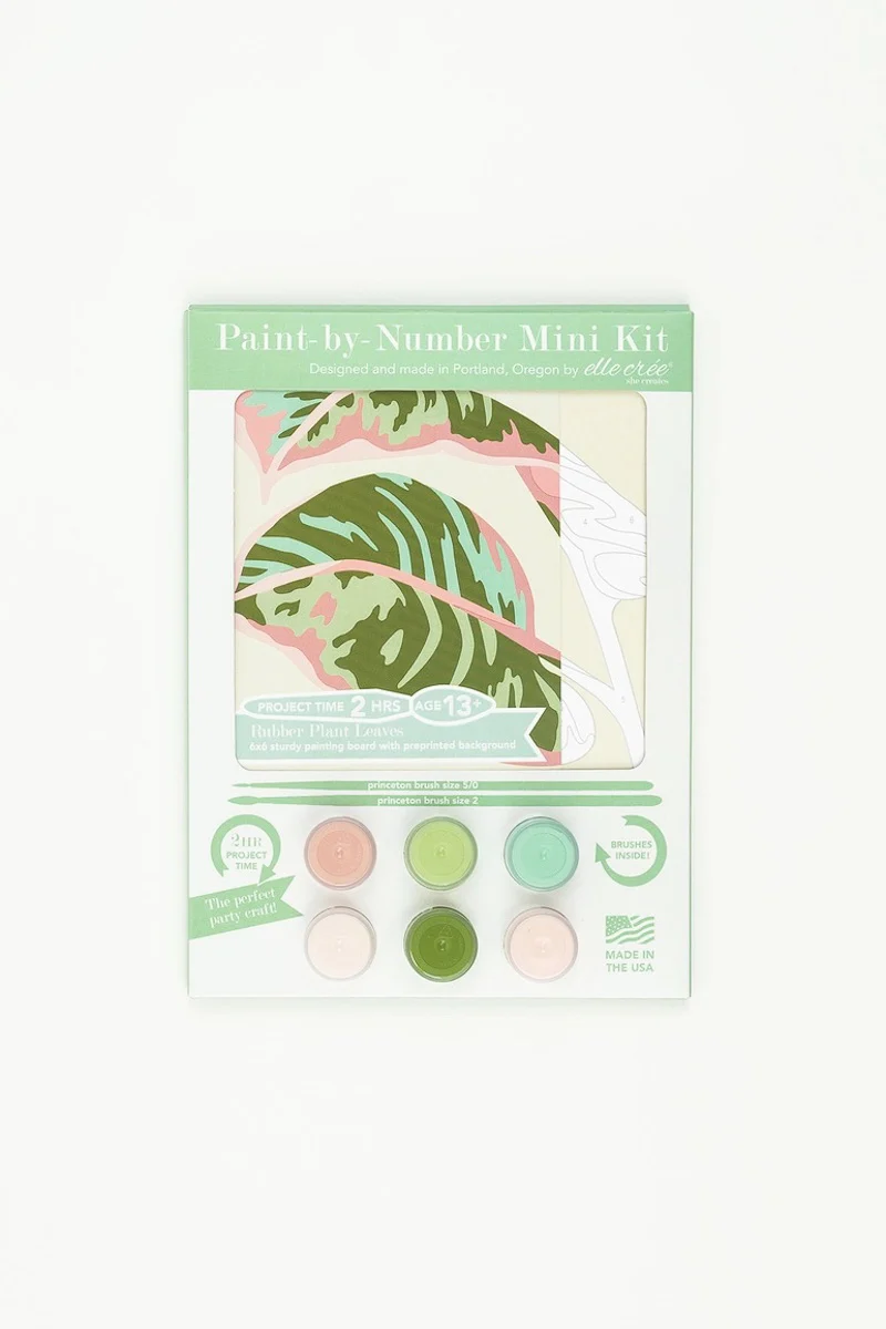 Rubber Plant Leaves Mini Paint-by-Number Kit - Image 2