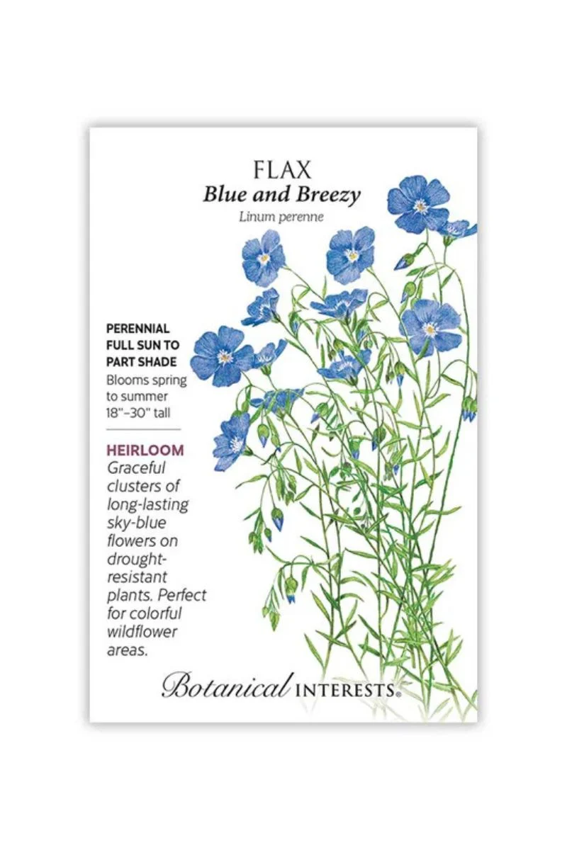 Botanical Interests Blue and Breezy Flax Seeds