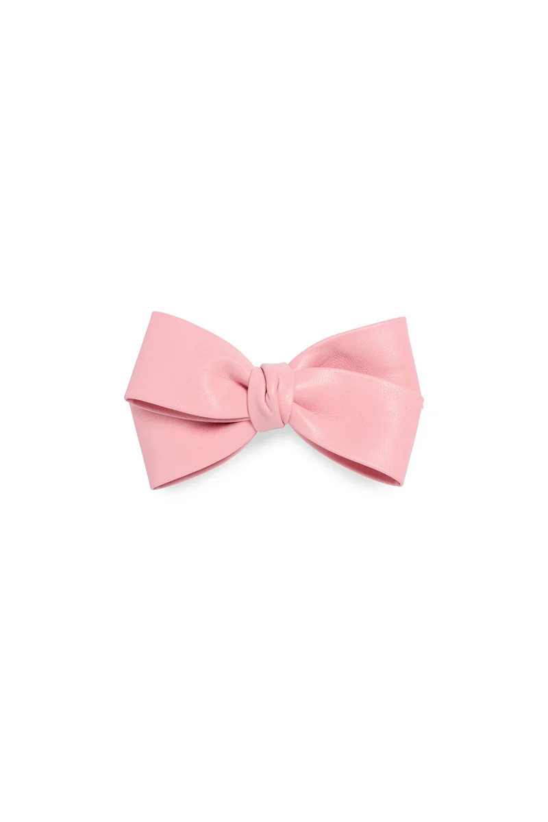Shiraleah Faux Leather Bow Clip Blush