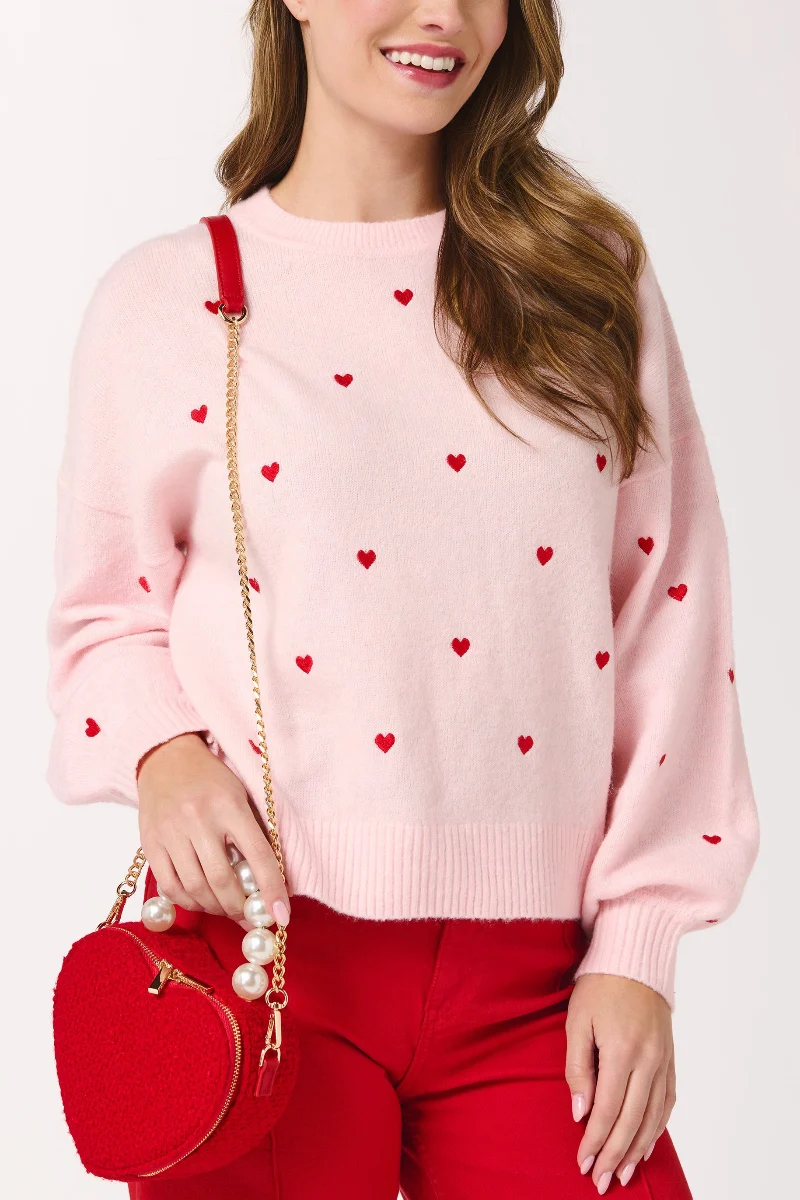 Shiraleah Hearts Sweater XL Blush - Image 2