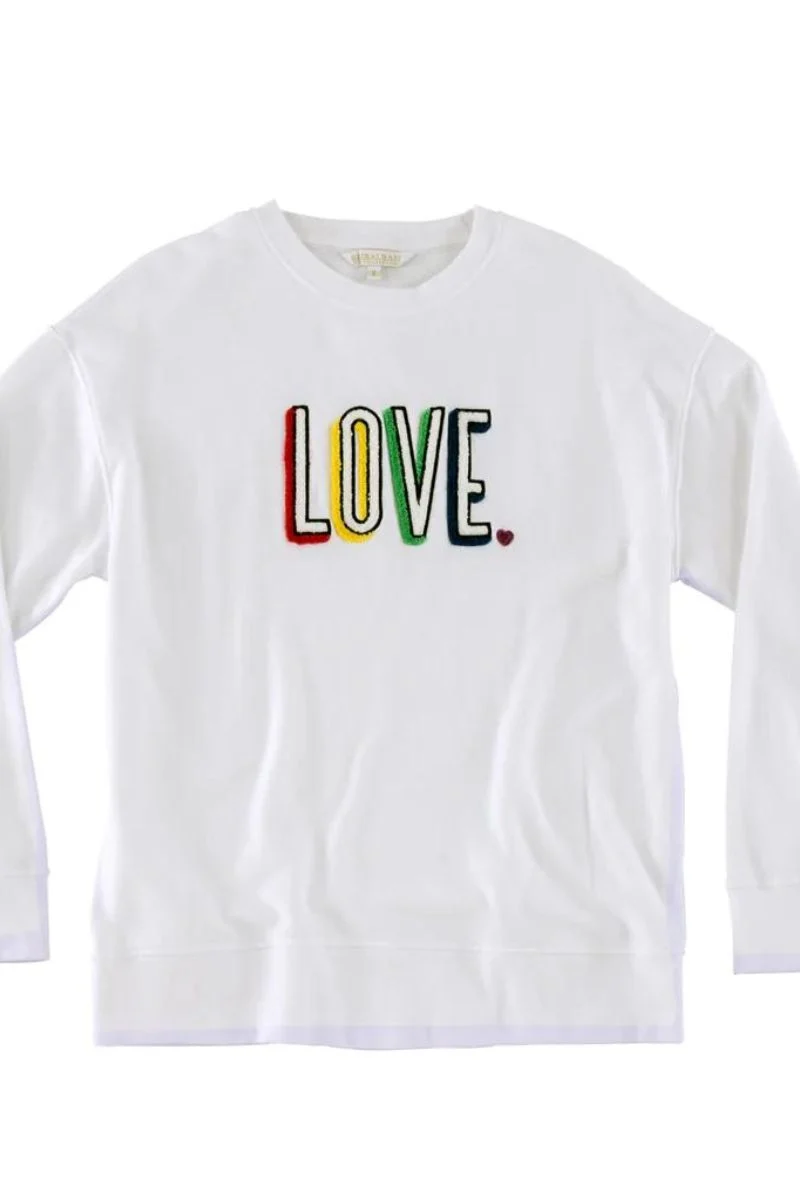 Shiraleah "Love" White Sweatshirt Medium - Image 2