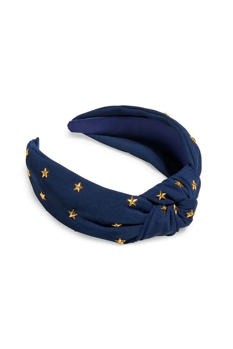 Shiraleah Stars Knotted Headband Navy - Image 3