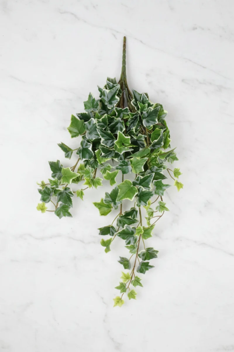 Faux Garden Ivy Hanging Bush 28" Variegated