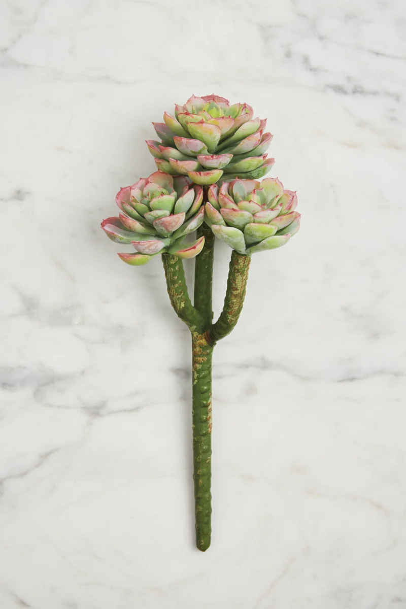 Faux Real Touch Hens and Chicks Pick 8" Greene & Mauve